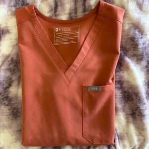 Figs scrub top xs terracotta